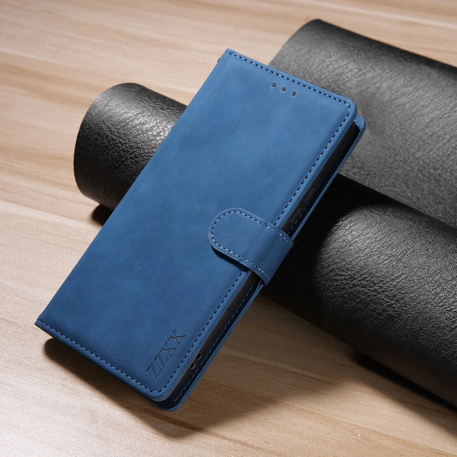 ZZXX Wallet Card Slot Holder Magnetic Flip Leather Case For iPhone 15 Pro Max 14 Plus 13 Mini 12 11 X XS XR SE 2022 8 7 6s Cover