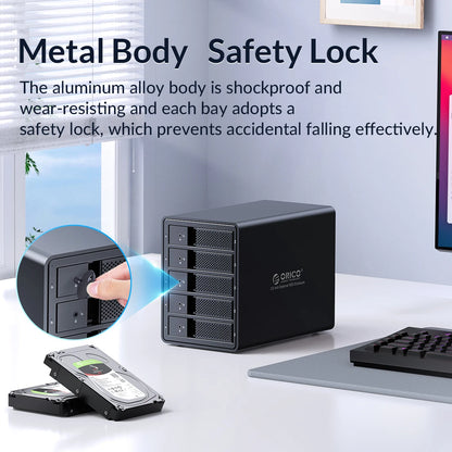 ORICO 95 Series 5 Bay 3.5'' USB3.0 HDD Docking Station Support RAID Mode Aluminum With 150W Power for Bitcoin Altcoins Mining