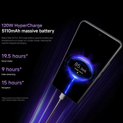 Global Version Xiaomi Redmi Note 14 Pro Plus 5G Snapdragon® 7s Gen 3 NFC 6.67” AMOLED 120Hz 5110mAh 120W Fast Charging 200MP