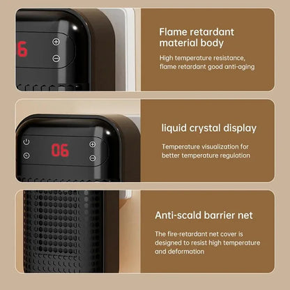 Wall Outlet Heater Plug-in Portable Household Electric Warmer Small Bathroom Heating Fans Home Heater with Remote Control