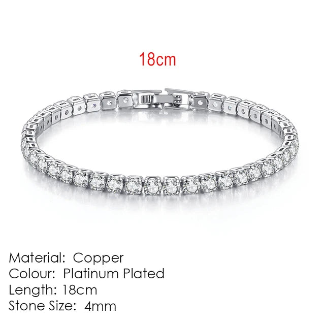 Fashion Multicolor Tennis Bracelet for Women 2.5/3/4/5mm Zirconia Charm Designer Tennis Chain Men Bracelet Wedding Jewelry KC128