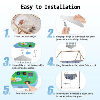 7-spring Baby Cradle Driver Hanging Electric Baby Swing Controller for Baby Spring Cradle and Baby Hammock 20kg Capacity