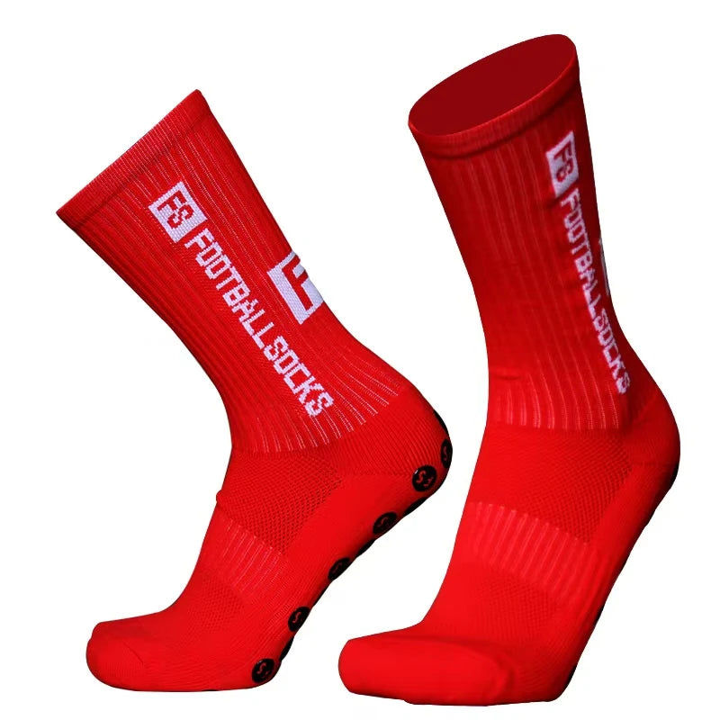 3/1Pair New Style FS Football Socks Round Silicone Suction Cup Grip Anti Slip Soccer Socks Sports Men Women Baseball Rugby Socks