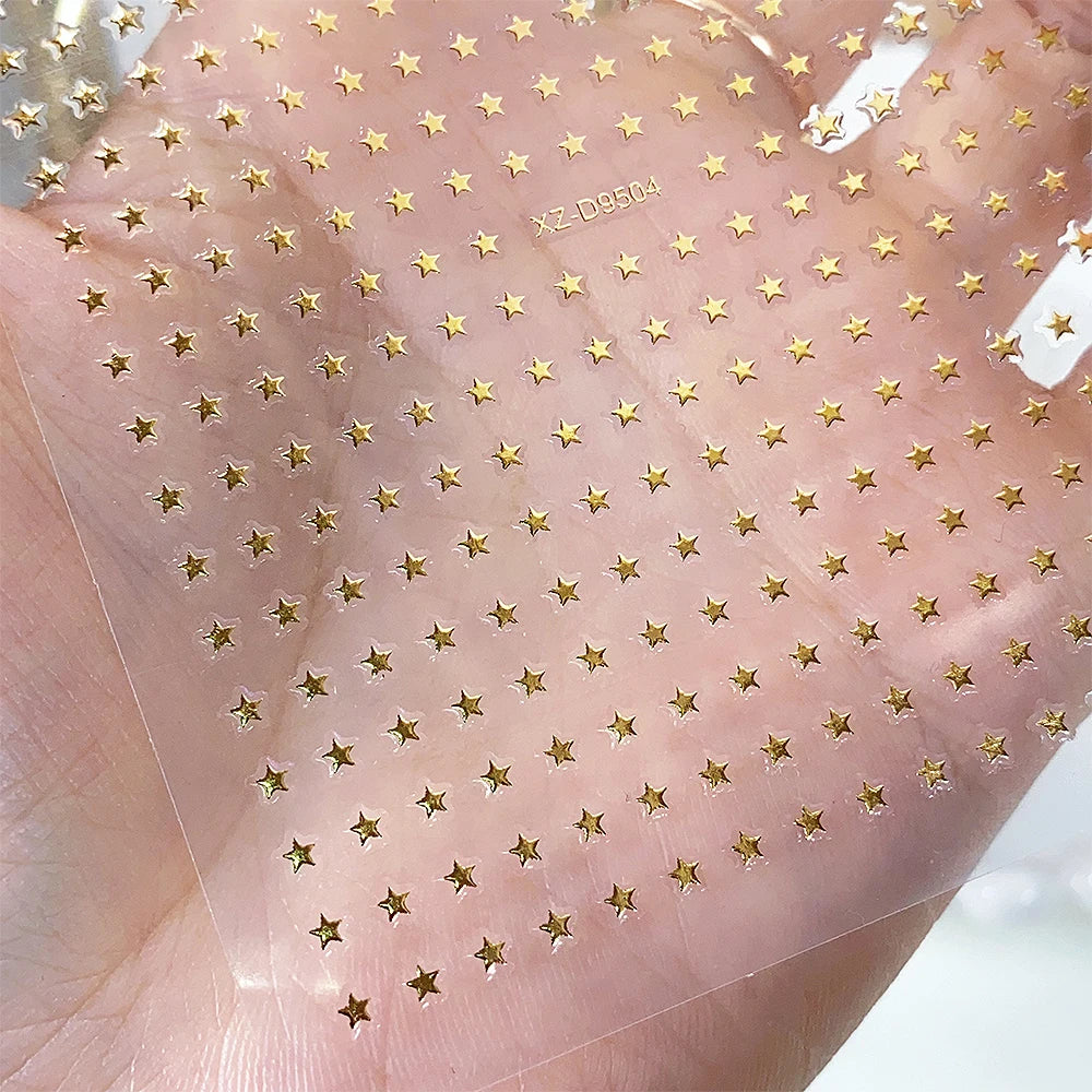 8Pcs/Set 3D Mix Colors Y2K Stars Nails Stickers 8*10cm Five-pointed Star Nail Decals Self-Adhesive Starlight DIY Nail Supplies 1