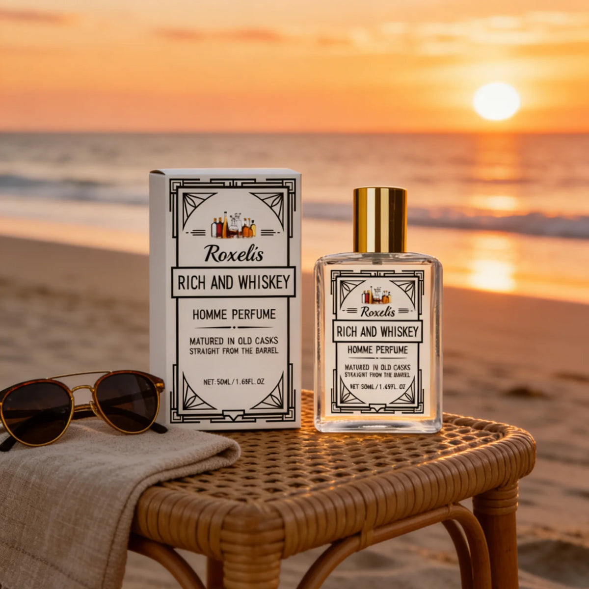 Roxelis Whiskey Scent Perfume Exude Elegance Lasting Charm Boost Confidence Light Fragrance Level Fragrance Spray for Men 50ml