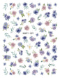 3d Nail Art Decals Spring Booming Violets Lavenders Purple Blue Pink Flowers Butterflys Stickers Decoration For Nail Tips Beauty