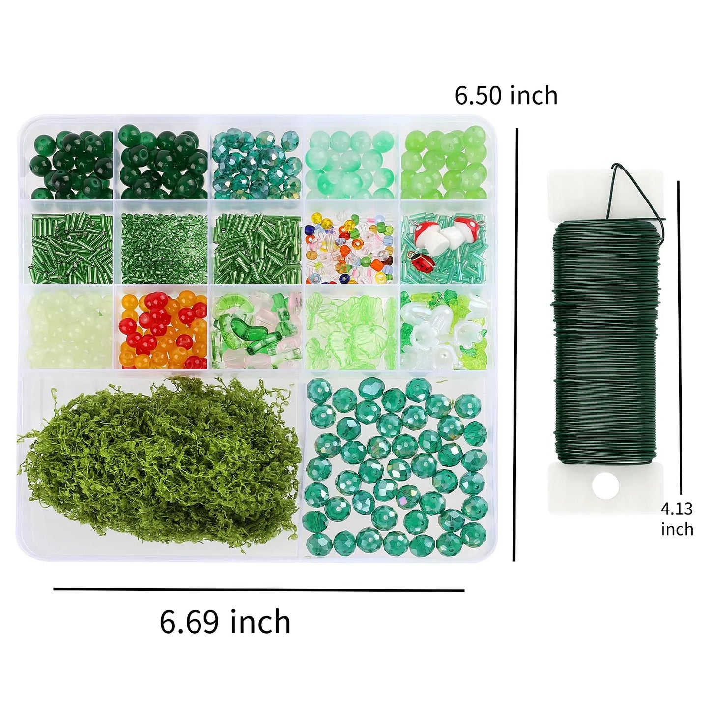 DIY Craft Succulent Plant Glass Bead Set for Handmade Jewelry Ornament Making Supplies with Leaves and Flower for Art Decoration