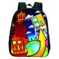 16 Inch Angry Geometry Dash Backpack Boys Girls Bookbag Cartoon Game Kids Kindergarten School Bags Toddler Childcare Backpack