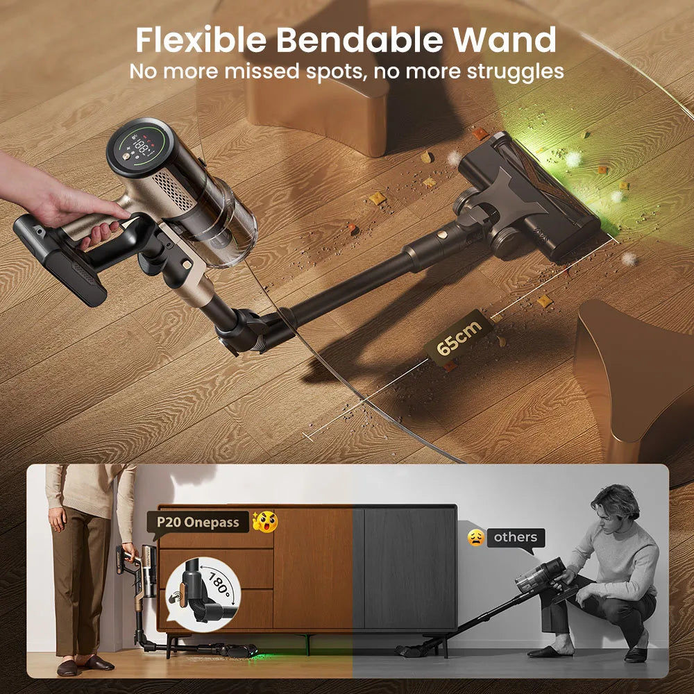 Proscenic P20 OnePass Cordless Vacuum Cleaner, 70000Pa Suction, 70-Min Runtime, 680W Brushless Motor, Wet & Dry Cleaning 3 Sold