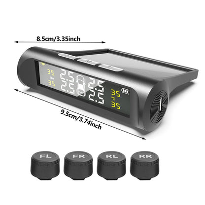 Solar Auto Security Alarm Systems Power TPMS Car Tire Pressure Alarm Monitor System Tyre Pressure Temperature Warning