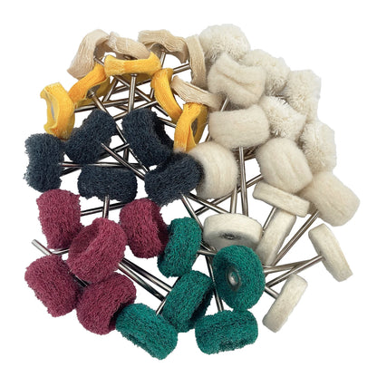 10Pcs/Bag Dental Odontologia Polishing Brush Wheel Rotary Tools 2.35mm HP Shank Wool Goat Cotton Black Buff Dentistry Laborator
