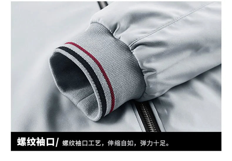 Men's Autumn Fashion Baseball Jackets Long Sleeve Stand Collar Loose Outwears Coats Sport Casual Slim Fit Business Jacket Male