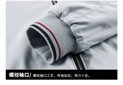 Men's Autumn Fashion Baseball Jackets Long Sleeve Stand Collar Loose Outwears Coats Sport Casual Slim Fit Business Jacket Male