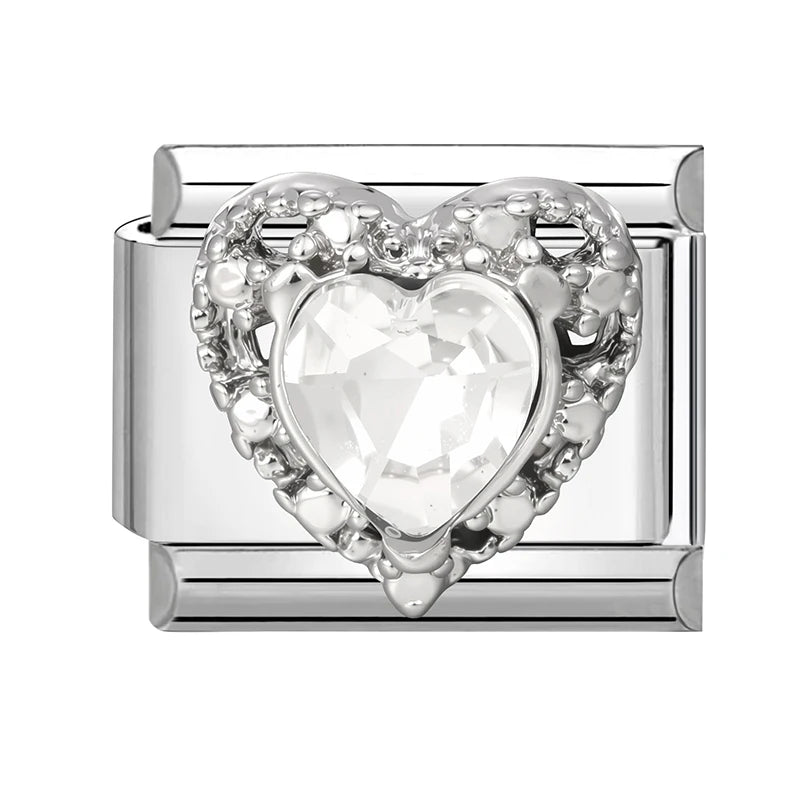 Y2K Butterfly Bow Knot Heart Star Moon Zircon Daisy Cross Italian Charm Links Fit 9mm Stainless Steel Bracelet DIY Making Gifts