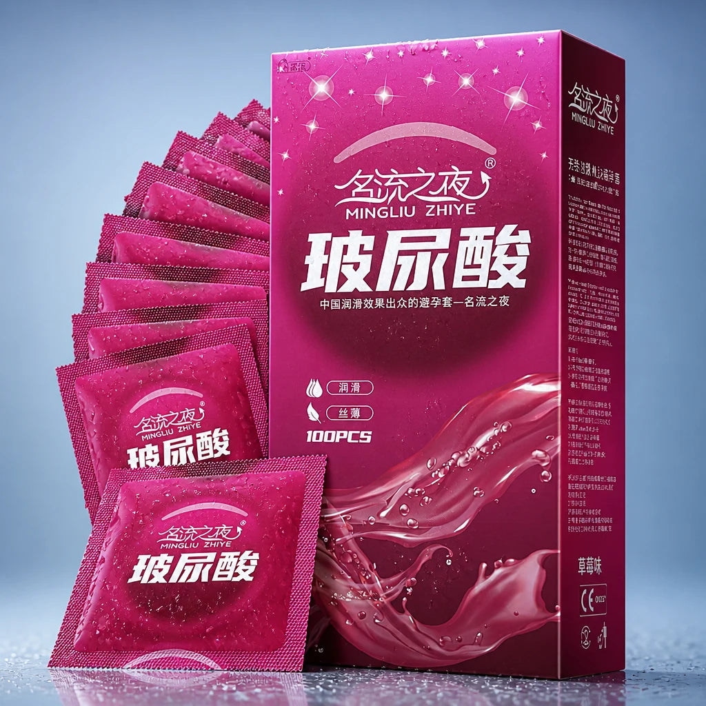 Strawberry Flavored Condoms 100pcs Bulk Ultra Thin Latex Condoms  Safe Contraception Lubricated Male Sex Toys for Men