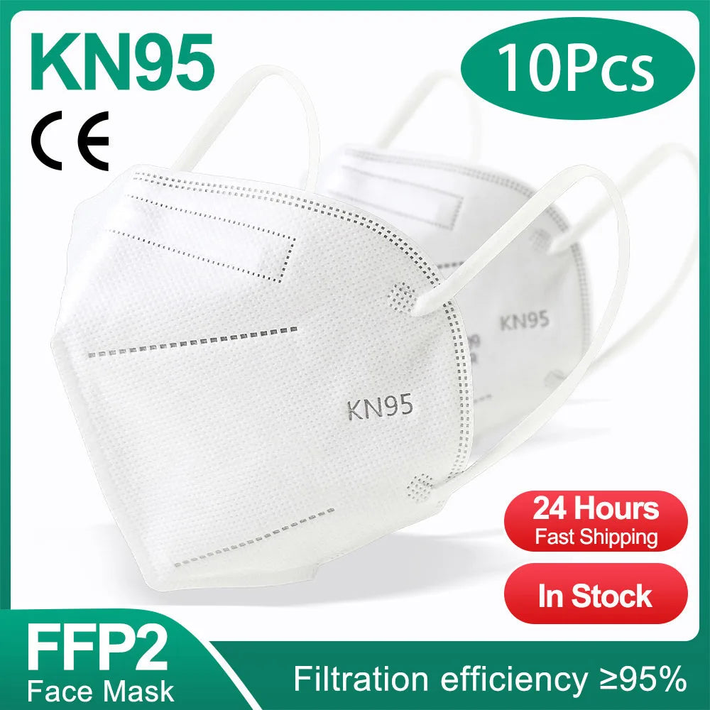 10-200Pcs FFP2 Masks kn95 Mascarillas KN95 Face Mask Filter 5Layers mascarillas quirurgicas homologadas Reusable Black FFP2 Mask