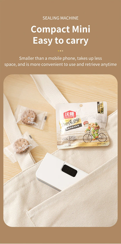 Mini Heat Bag Sealing Machine Plastic Bag Sealer Handheld Thermal Plastic Food Bag Sealing Portable Food Packaging Heat Sealer