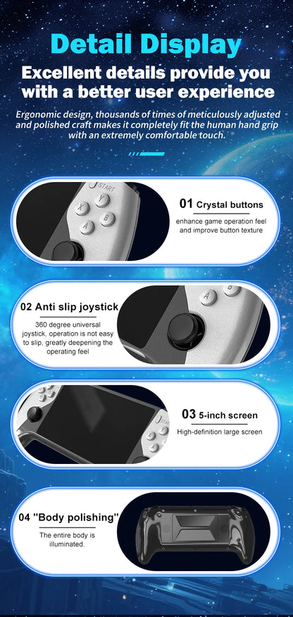 Pocket Game Console 5.0 Large Screen High Definition Retro Style Miniature Dual Joysticks Two-player Fighting Arcade-style