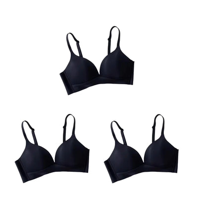 3Pcs/Set Seamless Bras For Women Non-wire Push-Up Bra Glossy Deep V Underwear Fixed 3/4 Cup Comfort Daily Wear Lingerie S-XXL