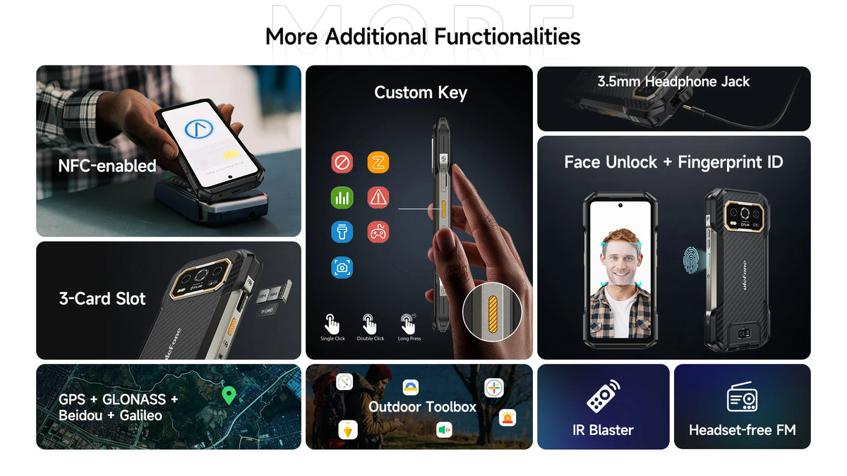 Ulefone Armor 27T 4G 10600mAh Rugged Phone Android 15 Smartphone 24GB +256GB  6.78"FHD+ 120Hz 64MP Night Vision Camera NFC