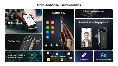 Ulefone Armor 27T 4G 10600mAh Rugged Phone Android 15 Smartphone 24GB +256GB  6.78"FHD+ 120Hz 64MP Night Vision Camera NFC
