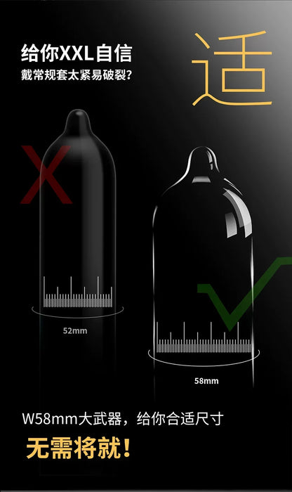 58mm Etra Large Size Ultra Thin Condoms For Men XXXL Size More Lubricant Thick Condom For Big Dick Penis Sleeve Sex Toys Tools