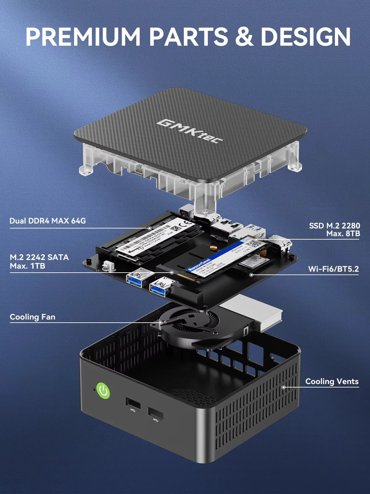 GMKtec G3 Pro Mini PC Intel Core I3-10110U 2*DDR4 2*M.2 SSD WIFI6 BT5.2 2.5G Lan Windows 11 Pro Desktop Office Mini PC Computer