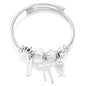 New Trendy Rhinestones Dragonfly Crystal Beaded Pendant Bracelet Stainless Steel 4 Colors Closure Bangles Women Bracelet Jewelry