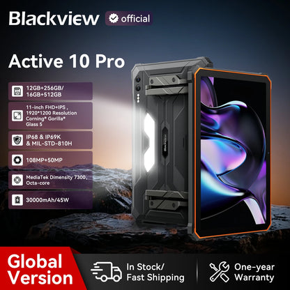 Blackview Active 10 Pro Rugged Tablets 5G MTK 7300 Octa Core, 11" FHD+ Display, 12GB 256GB/512GB, 30000mAh Battery, 108MP Camera