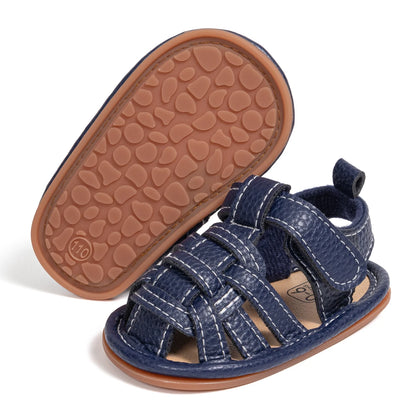 Summer Retro Unisex Baby Beach Sandals Wrap Toe Breathable Anti-slip Wear-resistance Braided Sandals Baby Toddler Shoes
