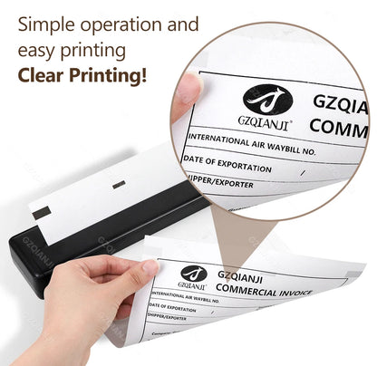 A4 Wireless Bluetooth PDF Printer Mini Portable Thermal Mobile Maker For Home Office PDF Photo Print with 50pcs Thermal Paper