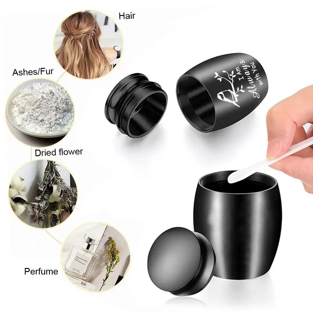 L27 Mini Stainless Steel Pet Cremation Urn Bird Branch Ashes Keepsake Memorial Container for Dog Cat Loss Remembrance Gift