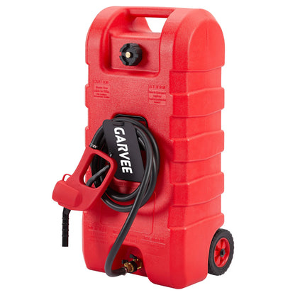 Heavy-Duty 15 Gallon Portable Fuel Caddy – Manual Siphon Pump & 10FT Delivery Hose – On-Wheels Gas & Heavy-duty Transfer Tank – Ideal Tool Storage for Cars, Lawn Mowers, Boats