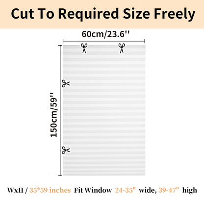 1Pc Shades Self-adhesive Half/Full Windows Nonwoven Folding Curtain Bathroom Balcony Living Room Balcony Curtains Pleated Blinds