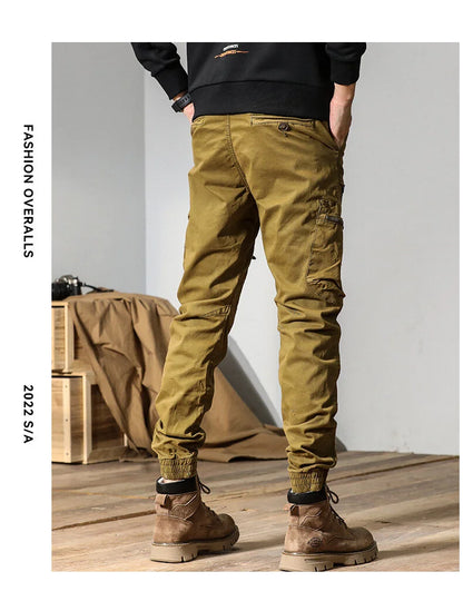 CAAYU Joggers Cargo Pants Men Casual Y2k Multi-Pocket Male Trousers Sweatpants Streetwear Techwear Tactical Track Gray Pants Men
