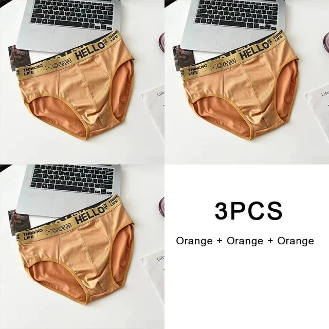 3Pcs/Lot Men's Underpants Soft Men Panties Sports Personality Boxers Breathable Large Size Panties Briefs for Men Underwears