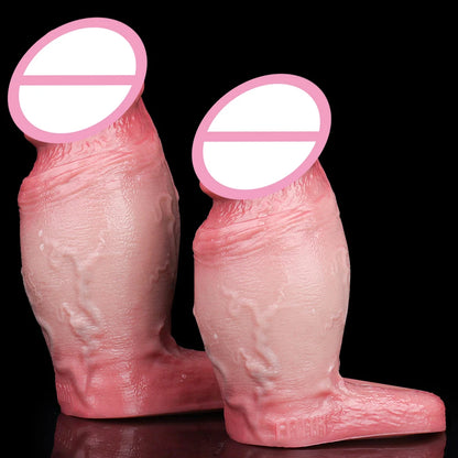FAAK Silicone Penis Sleeve Ring Realistic Hollow Dildo Size S M Dildo Sheath Delay Ejaculating Cock Enlarger Sex Toys For Men