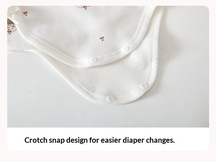 Spring Autumn Pure Cotton Long Sleeve Baby Bodysuit Triangle Crawling Suit Home Comfort Wear Bottom Covering Infant Garment