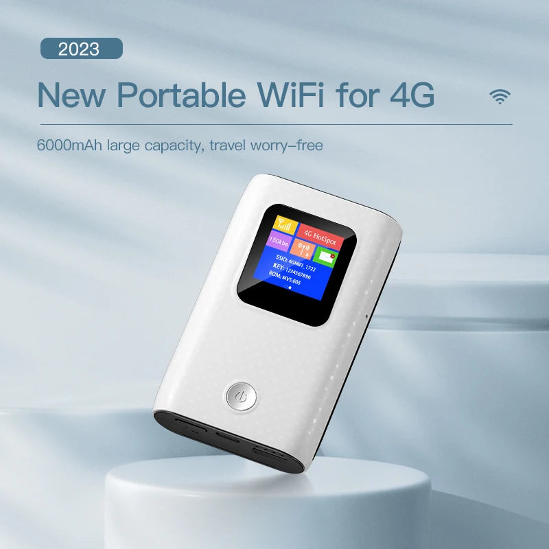 KuWFi CAT4 4G Mobile Router 2.4G Wireless WiFi Hotspot Portable Travel Mini LTE Router SIM Card Slot Built-in 6000mAh Battery