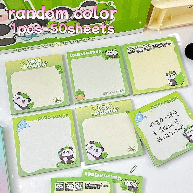 200sheets Panda Memo Pads Cute Animal Note Pads No Adhesive for Students Aesthetic Office School Supplies Bulk Notebook Labels