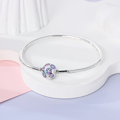 Original 925 Sterling Silver Bracelets 17-20CM Love Heart Flowers Butterfly Charms Beads Bracelet For Women Fashion Jewelry Gift