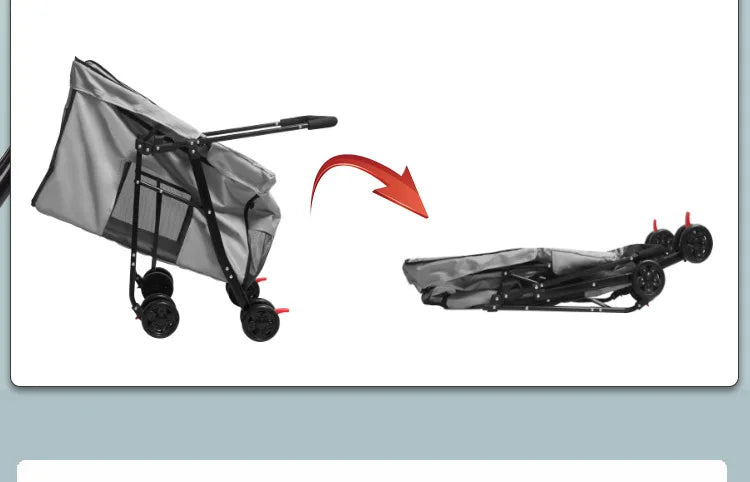 Medium To Large Dog Pet Stroller Multifunctional and Foldable Suitable for Outdoor Travel, Large Size for Commuting and Portable