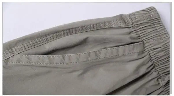New Summer Men Cotton Thin Casual Shorts Man Elastic Waist Loose Jogger Cargo Shorts Pants Quality Male Straight Pants Size 6XL