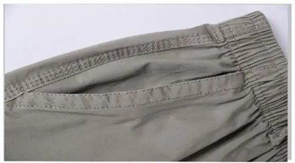 New Summer Men Cotton Thin Casual Shorts Man Elastic Waist Loose Jogger Cargo Shorts Pants Quality Male Straight Pants Size 6XL