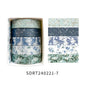 5 Rolls/set Aesthetics Floral Decorative Adhesive Tape Flower Washi Tape DIY Scrapbooking Material Sticker Label Stationery