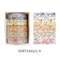 5 Rolls/set Aesthetics Floral Decorative Adhesive Tape Flower Washi Tape DIY Scrapbooking Material Sticker Label Stationery