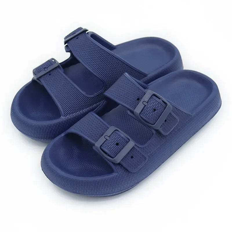 Women Summer Sandals Bathroom Home Slippers Outdoor Beach Slides Cloud Casual Soft Flip Flops Non Slip Men Male House New 2025