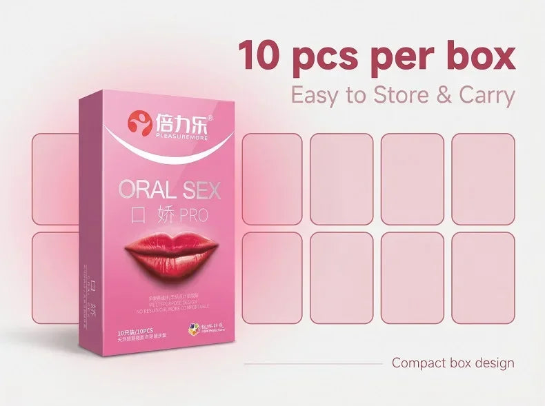 Oral PRO MultiPurpose Condoms No Reservoir Ultra Thin Front Internal Dotted Natural Latex 10pcs-50pcs Men ExtraSensation Beilile