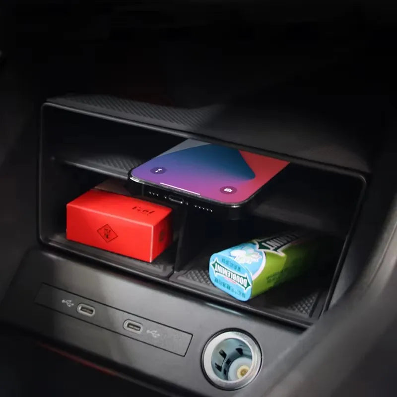 For Audi Q4 E-tron/Q5 2022-2024 Interior Organizer Storage Box Armrest Central Console Tidy Stowing Auto Accessories