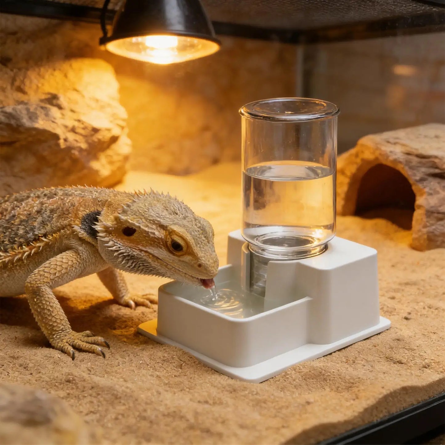 1pc Automatic Reptile Feeder Automatic Detachable Reptile Bowl Tortoise Water Dish Gecko Drink Dispenser For Lizard Chameleon